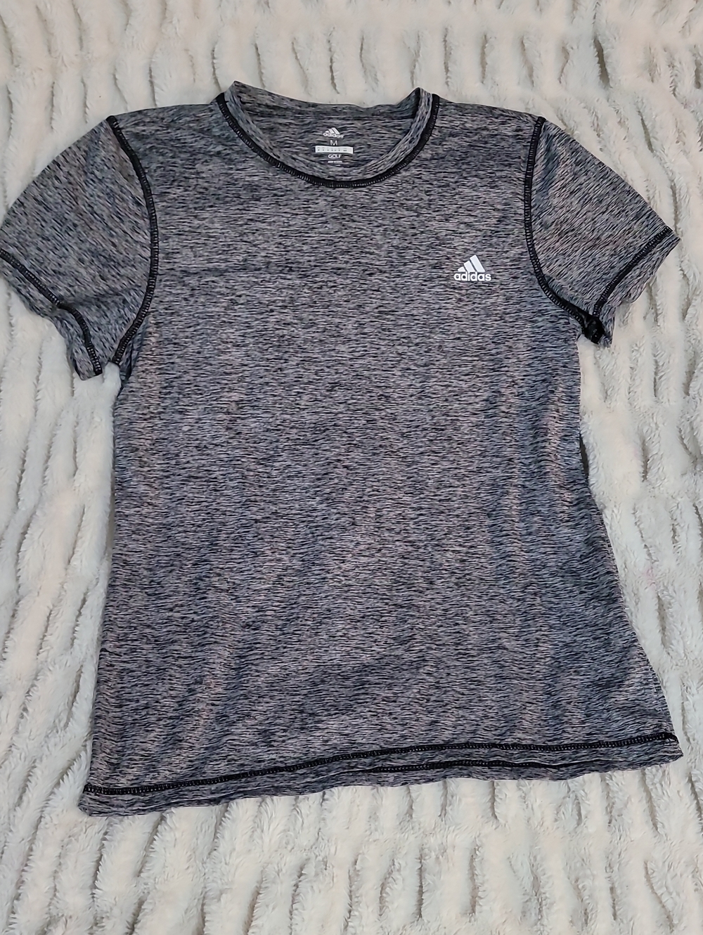 adidas Mens Golf Heather Gray Short Sleeve Performance Tee